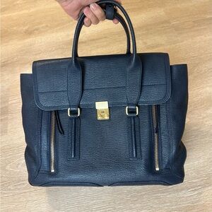 3.1 Phillip Lim Ink Shark Embossed Leather Pashli Large Satchel Bag